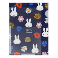 A5クリアホルダーB
[3ポケ navy/707B]
(Miffy Floral)