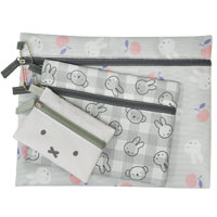 ディックブルーナオフィシャルショップ ブルーナ ブルーナ 3連ポーチ Gray ミッフィー Miffy Boris ディックブルーナオフィシャルショップ ブルーナ ブルーナ 3連ポーチ Gray ミッフィー Miffy Boris