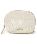 ラウンドティッシュポーチ
[アイボリー/miffy]
(キルティング刺繍シリーズ)