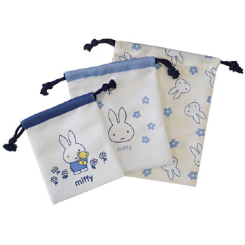 巾着3枚セット
[IV]
(miffy blue dress)
