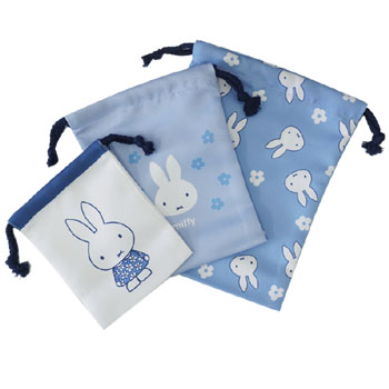 巾着3枚セット
[BL]
(miffy blue dress)